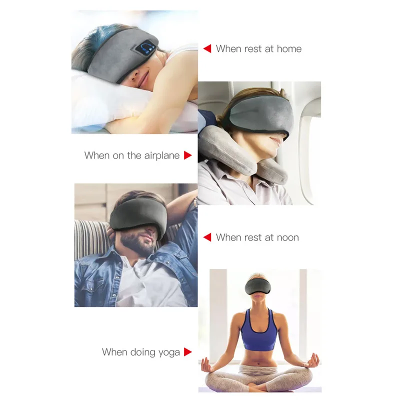 Электрическая Bluetooth маска для сна, музыка, путешествия, Спящая гарнитура, мягкие тени для глаз, релаксация для смартфона, домашнего офиса, использования