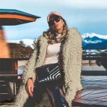 

2019 New Women Long Sleeve Loose Cardigan Autumn Winter Long Caot Jacket Outwear Slim Fit Long Fleece Coat Soft Female Clothes