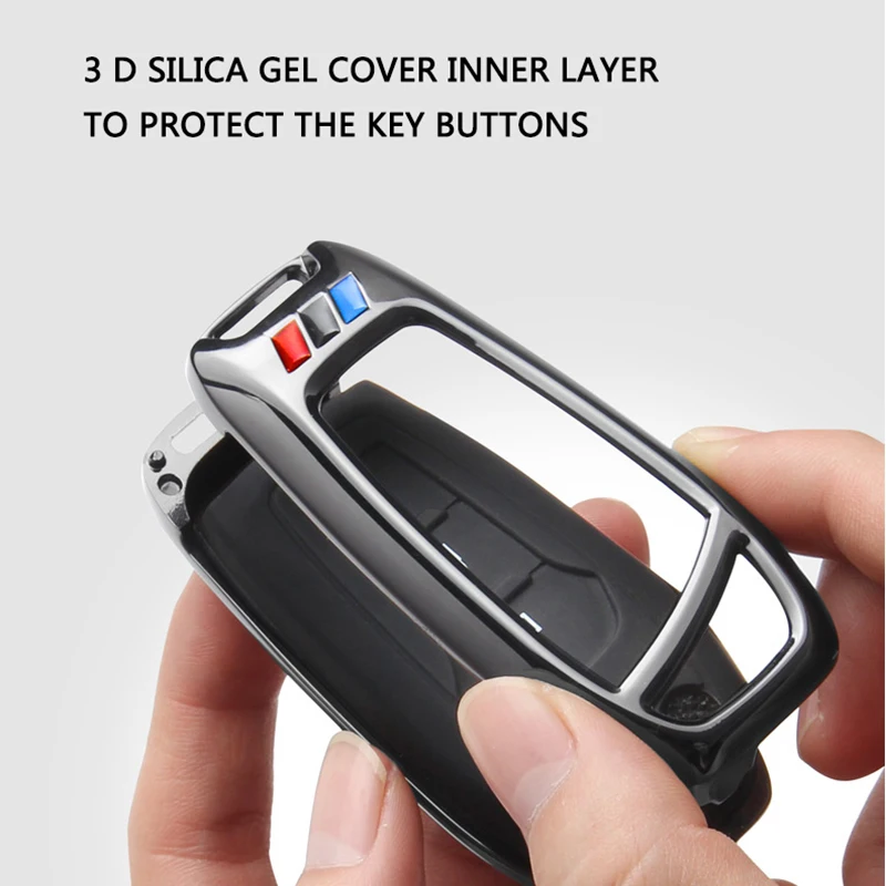 Чехол для выкидного ключа из цинкового сплава Fob Shell чехол для Ford Ranger C-Max S-Max Focus Galaxy Mondeo Transit Tourneo заказное кольцо для ключей