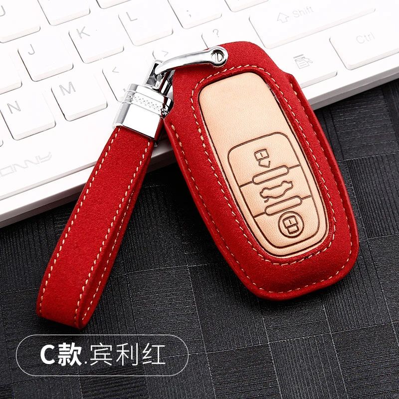 

Suede leather Car Key Cover Fob Case Shell For Audi A1 A3 A4 A5 A6 A7 A8 Quattro Q3 Q5 Q7 2009 2010 2011 2012 2013 2014 2015