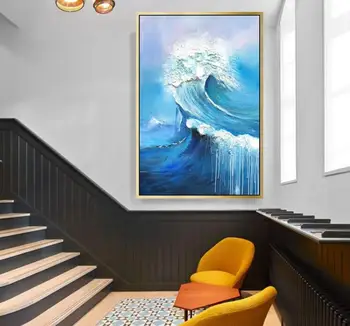 

Abstract art hand painted Plain sailing oil painting on canvas wall painting for pictures for living room wall home decor