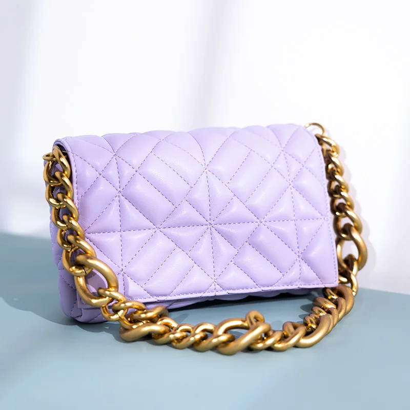 Branded Women's Shoulder Bags 2020 Thick Chain Quilted Shoulder Purses And Handbag Women Clutch Bags Ladies Hand Bag