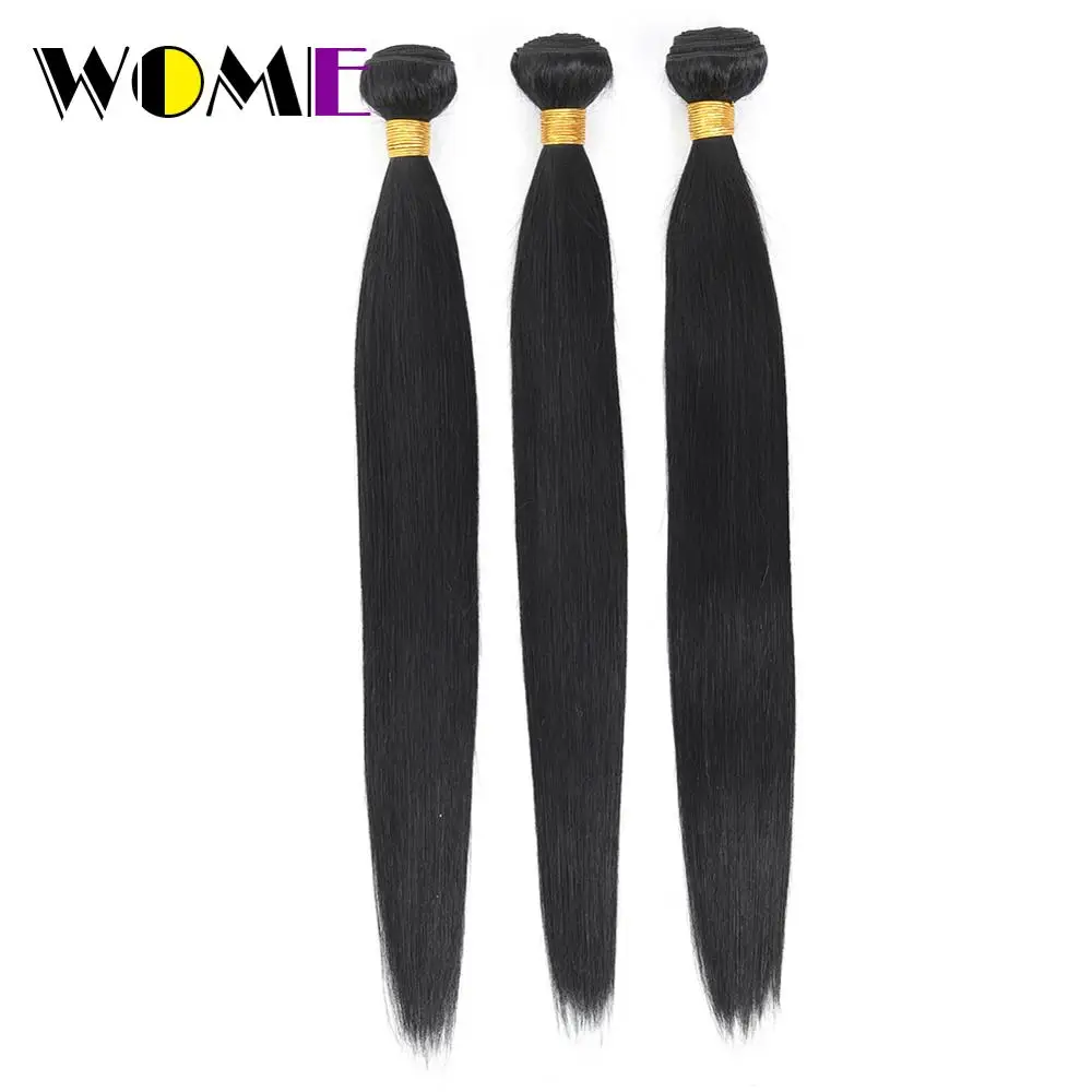Женские предварительно Цветной перуанские прямые пучки волос 1 # Jet Black человеческих волос Weave 3bundles non-реми цвета «Чёрный ОНИКС» человека