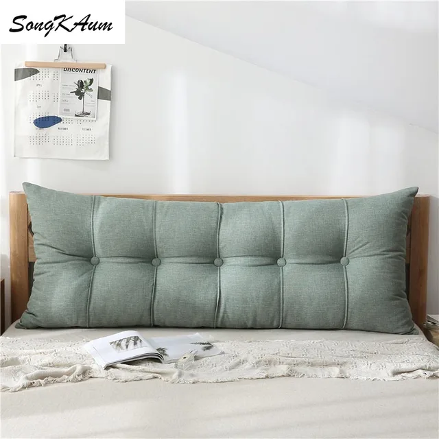 SongKaum washable long bedside pillow made 100% cotton with soft filling