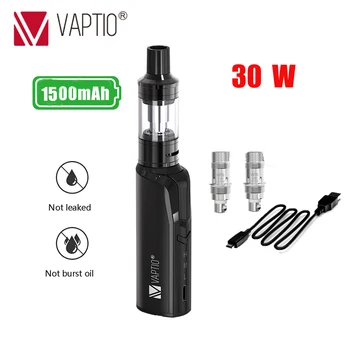 

【Discounts $6】VAPTIO Cosmo kit 30W Electronic Cigarette 1500mAh battery Vape mod 2.0ml atomizer 510 metal body Vaper starter Kit