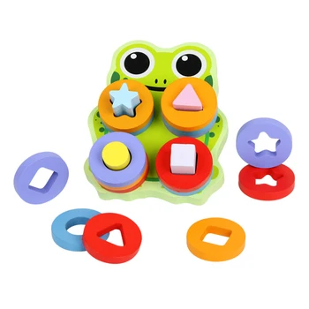 

Wooden toys building blocks shape Wooden colorful flower block chirldren montessori develop baby's intelligence early Education