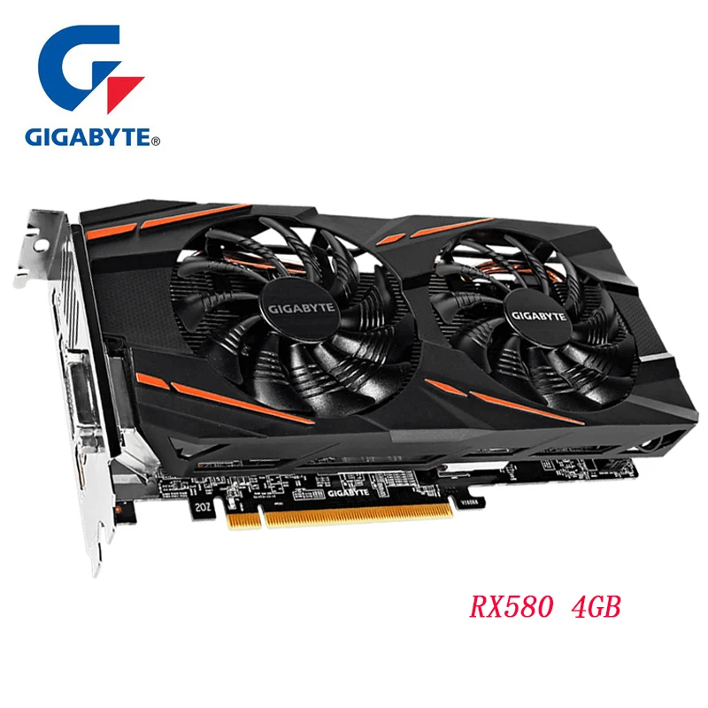 

GIGABYTE RX 580 4GB Gaming Graphics Card Radeon For AMD Video Cards Map HDMI PCI-E GPU RX580 Gaming 4G Video Cards
