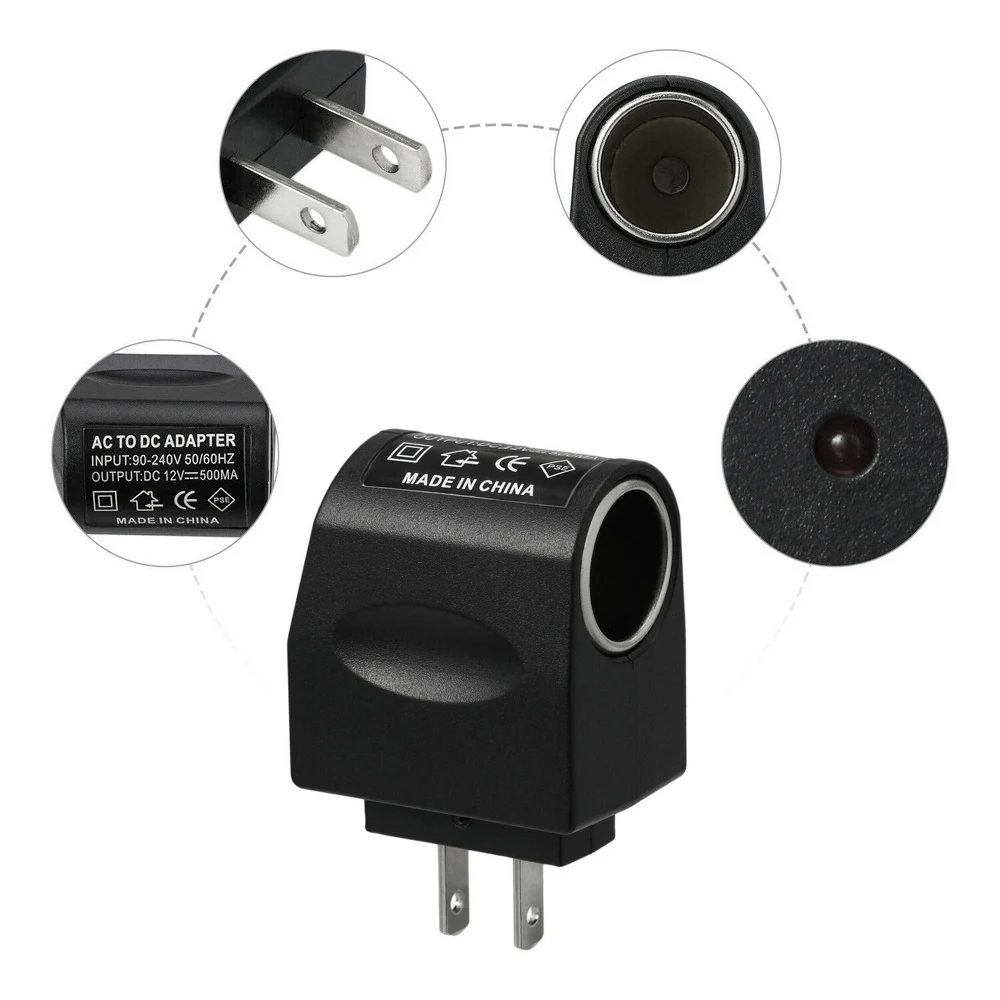 

Car Cigarette Lighter Charger DC 12V EU US Plug Electric Lighter Car Power Adapter Converter Cigar Lighter Chargers 110V-220V