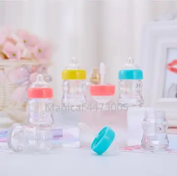 

10-100PCS 7ml Milk Bottle Lip Gloss Tube Bottle Empty Lipgloss Tube Plastic Transparent/Yellow/Pink Lip Gloss Cosmetic Container
