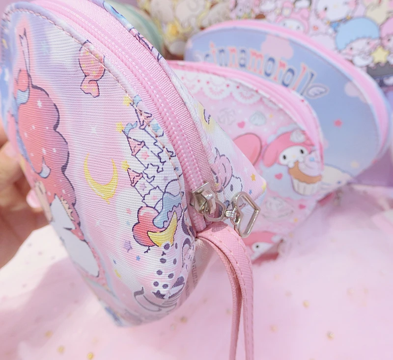 Мультфильм Sanrio Ползунки с принтом «Хэллоу Китти» с рисунками из мультфильма «My Melody Cinnamoroll Pompompurin персонажи Little Twin Stars косметичка милая сумка для хранения косметики для подарок для девочек