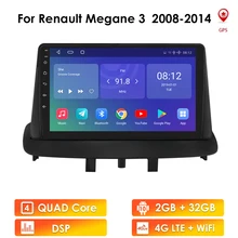 Автомагнитола для Renault Megane 3 2008-2014, мультимедийный видеоплеер, навигатор GPS, Android, 2din, 2 din, dvd