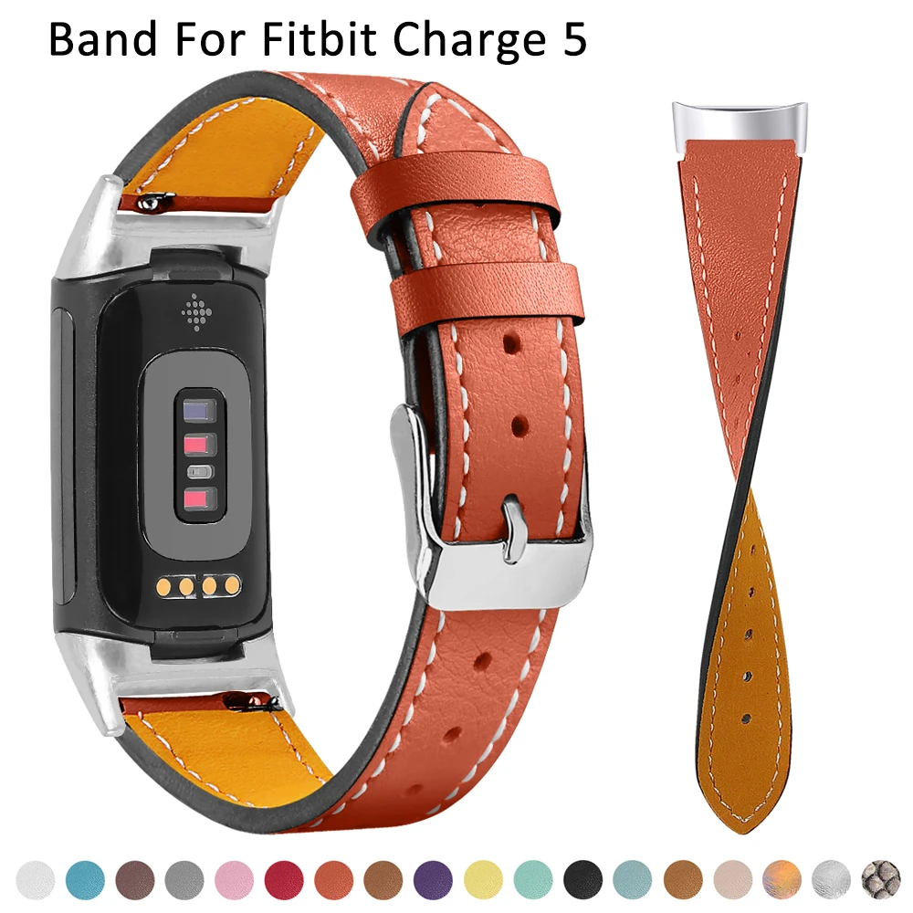 Correa de cuero para reloj Fitbit Charge 5, edición especial, pulsera inteligente mujer|Accesorios inteligentes| - AliExpress