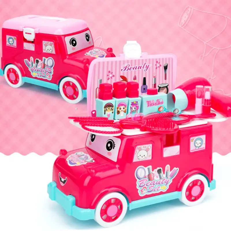 1 компл. Моделирование автобус тележка косметический макияж игрушки для детей девочек игрушка косметика инструменты Раннее Образование Подарки N1HB