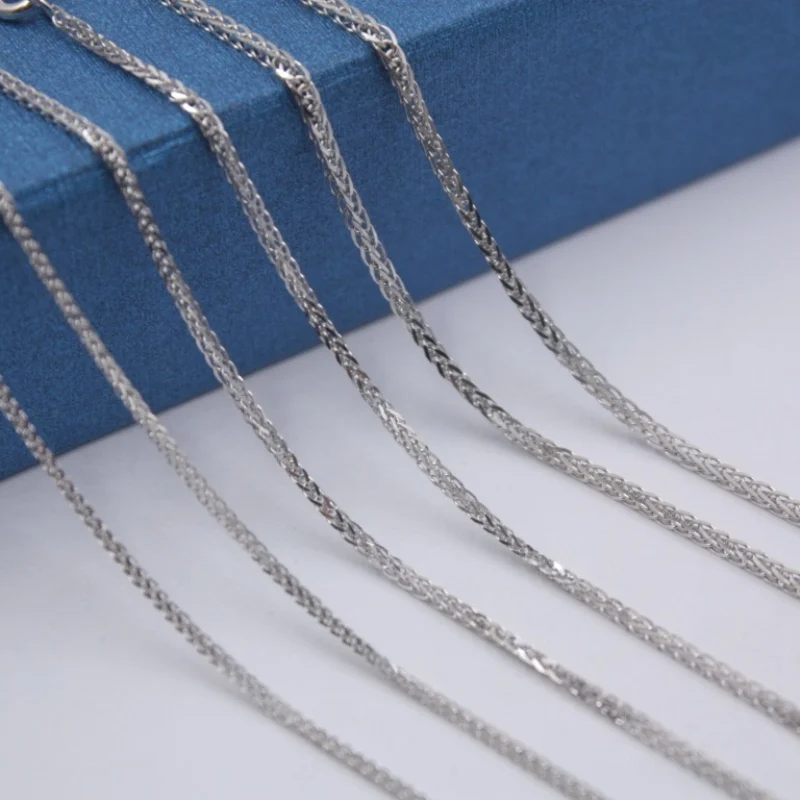 18INCH Real 18K White Gold Necklace 