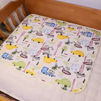 

Baby Cartoon Cotton Waterproof Protector Pad Non Slip Bed Pad 70*90cm Baby Nappy Changing Pad Infant Change Mat Cover Bed Pad