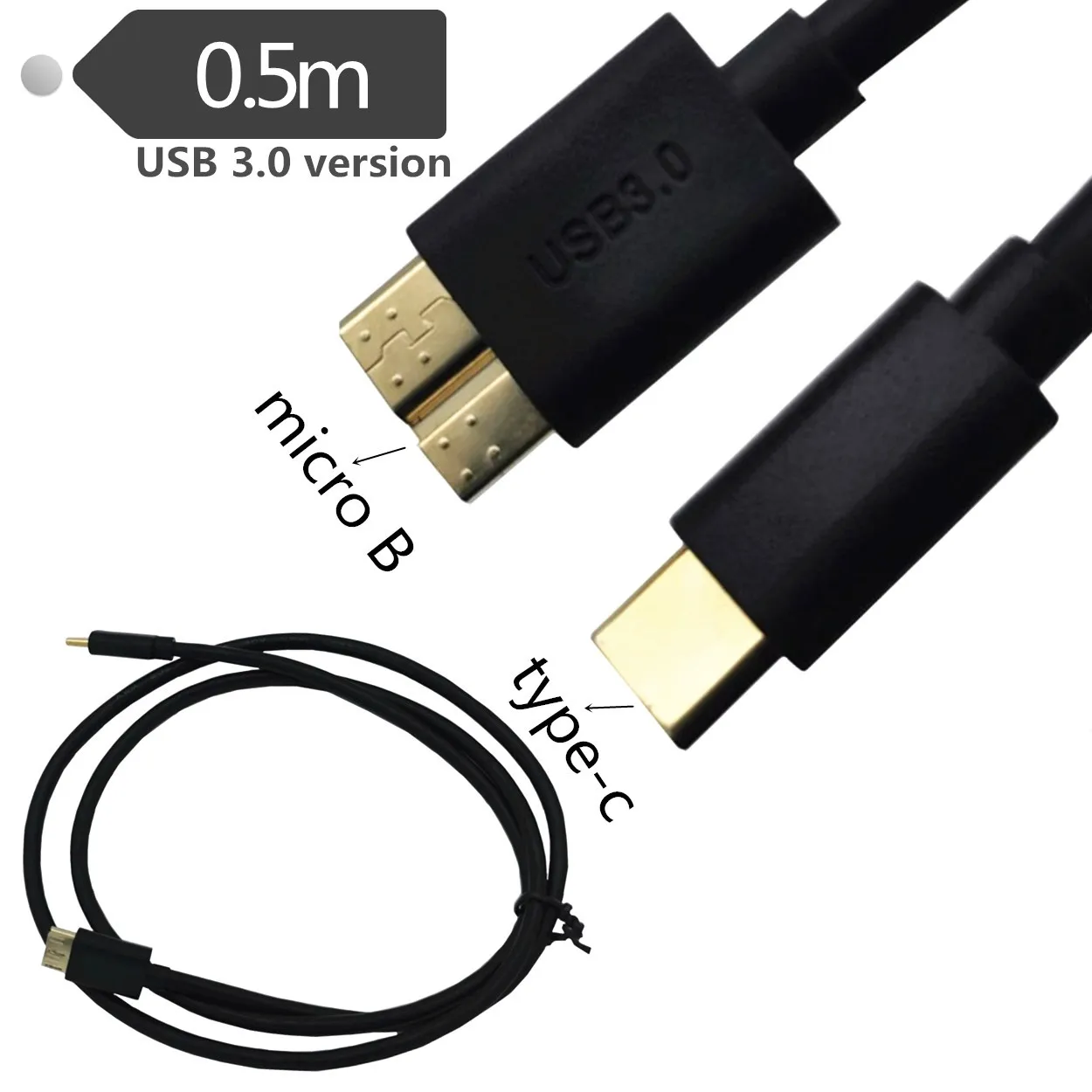 Позолоченный USB3.1 тип-c к USB3.0 Micro B Кабельный разъем мужчин и мужчин зарядный кабель для передачи данных для жесткого диска Смартфон USB C