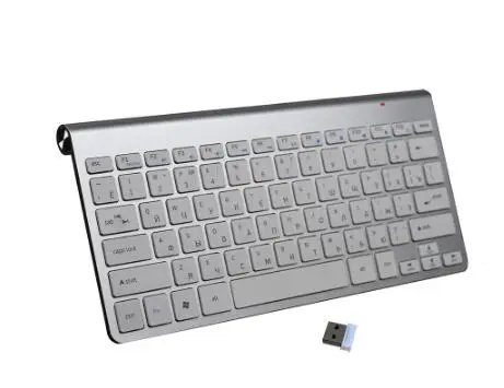 Zienstar русская буква тонкая 2,4 ГГц Беспроводная клавиатура мышь для MACBOOK, ноутбука, tv BOX, компьютера ПК, Smart tv с USB Приемником - Цвет: Silver Keyboard