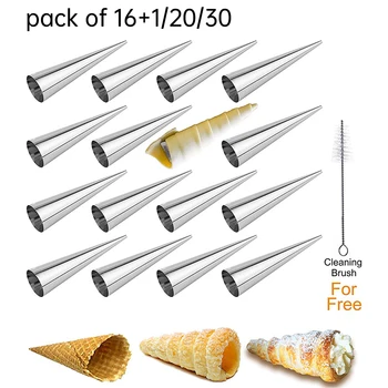 

Ice Cream Crisp Skin Mould Stainless Steel Pastry Cream Flare Conical Angle Roller Tool Croissant Tool Spiral Molds