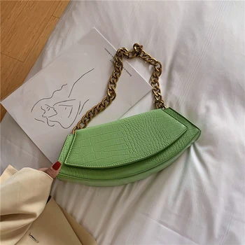 

Women's Summer Popular Chain Messenger Handbag 2020 Ins New Retro Girl Wild Crocodile Pattern Shoulder Crossbody Bag