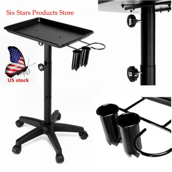 

US Salon Trolley Tray Cart w/ Wheels Beauty Tool Holder for Hair Stylist Tattoo
