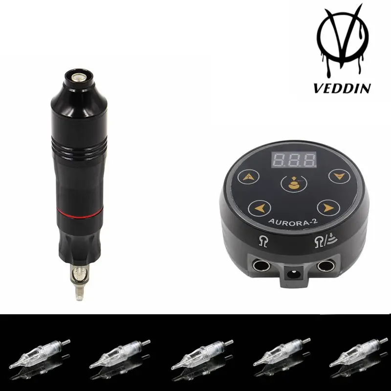 

New Professional Mini Aurora LCD Tattoo Power Supply with Power Adaptor Tattoo Machine pen tattoo pen Free Shipping