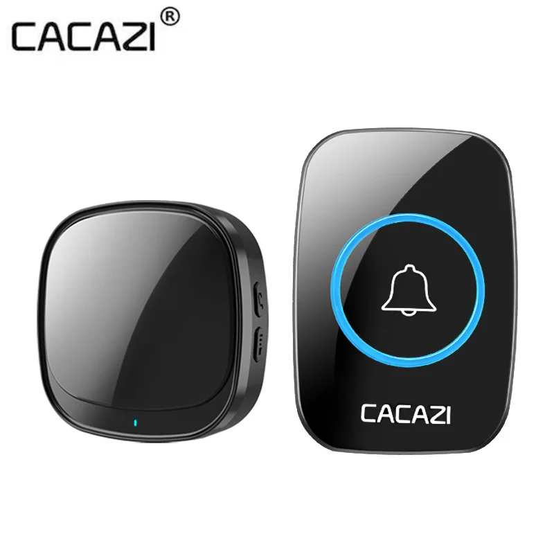 

CACAZI Smart USB wireless doorbell 110db 60 Chimes 5 level 300M Range Door Calling Bell Waterproof Touch Button LED Light 2021