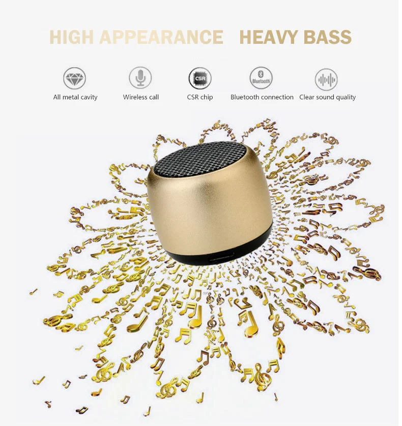 US $6.16 - 7.19 NEW 2021 Hot Mini Gift Bluetooth Speaker Metal HiFi TWS Super Small Steel Loudly Speaker Wireless Portable Bluetooth Speaker