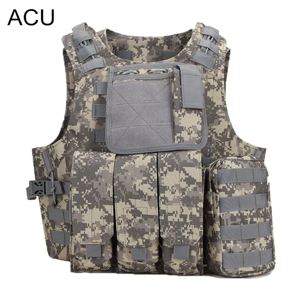 ACU Тактический Камуфляжный Жилет Molle военный мульти-Чехол Боевая штурмовая пластина несущая жилетка охотничья защита доспехи оборудование - Цвет: ACU