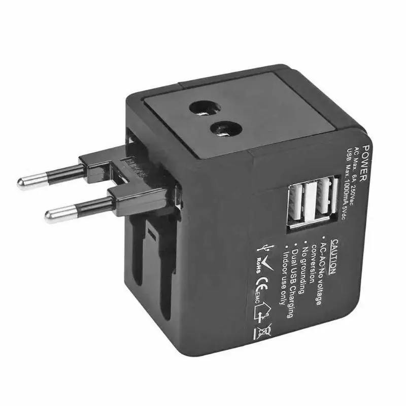 Многофункциональный адаптер штекер двойной USB дорожная вилка переключения универсальный адаптер изящный и красивый легкий 60x55x45 мм