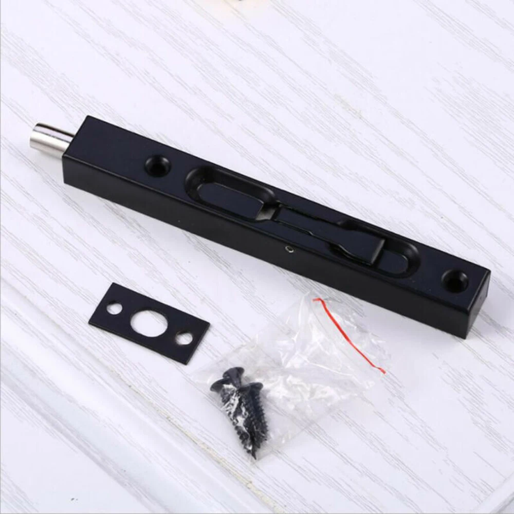 Door Flush Bolt Concealed Security Lock For French Doors 10" Black Wooden Pocket Set Hook Red Bronze Copp | Дом и сад