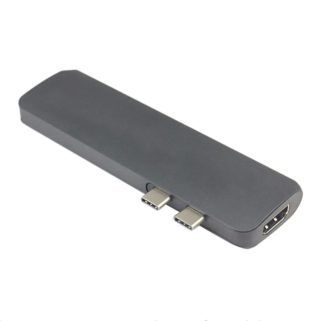 Двойной USB C до 4K HDMI 2 USB 3,0 SD/TF кард-ридер 2 типа c 7 в 1 концентратор адаптер с питанием адаптер usb-концентратор высокоскоростной для ПК