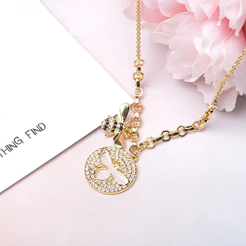 Европа и Америка аксессуары ожерелье с Пчелой Amazon AliExpress популярный с кристаллами Swarovski маленькое ожерелье с Пчелой