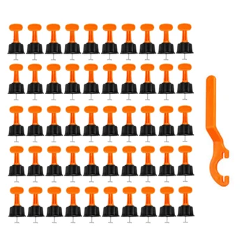 

50X Reusable Flat Ceramic Floor Wall Construction Tools Tile Leveling System Kit