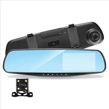 

Dvr Car Starlight Night Vision Rearview Mirror Driving Recorder Front And Rear Dual Recording Touch Recorder 4.3 Inch