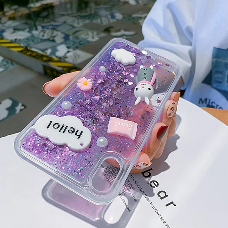Высококачественный защитный чехол для OPPO RX17 Neo A5S A3S F11 F9 R17 R15 Pro F5 F3 A59 A83 F1S Рено чехол 3D кролика Bling с блестками жидким песком чехол для телефона