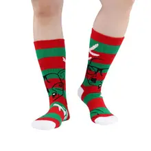 Унисекс; зимние плотные махровые носки в полоску с рождественским оленем; чулочно-носочные изделия