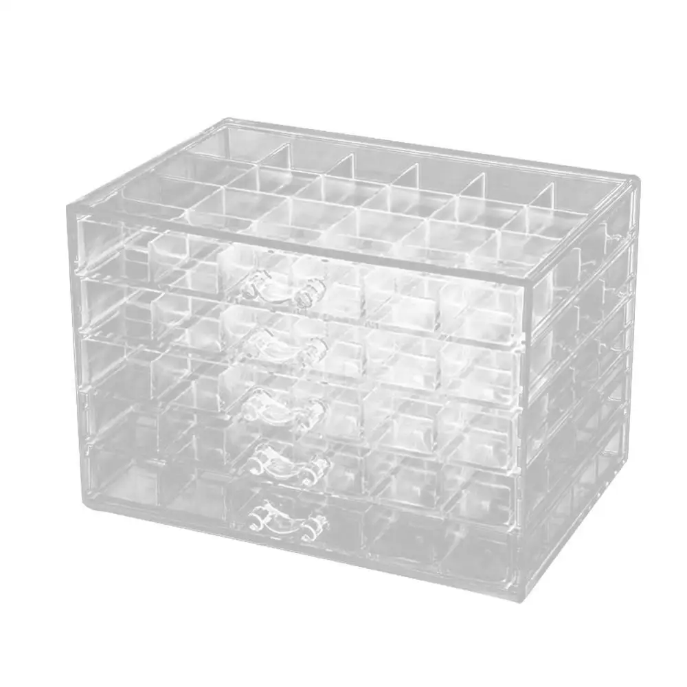 120 Grids Clear Jewelry Organizer Acrylic Jewelry Packaging & Display Organizer porta joias 5 Layer Jewellery Box Large joyeros 