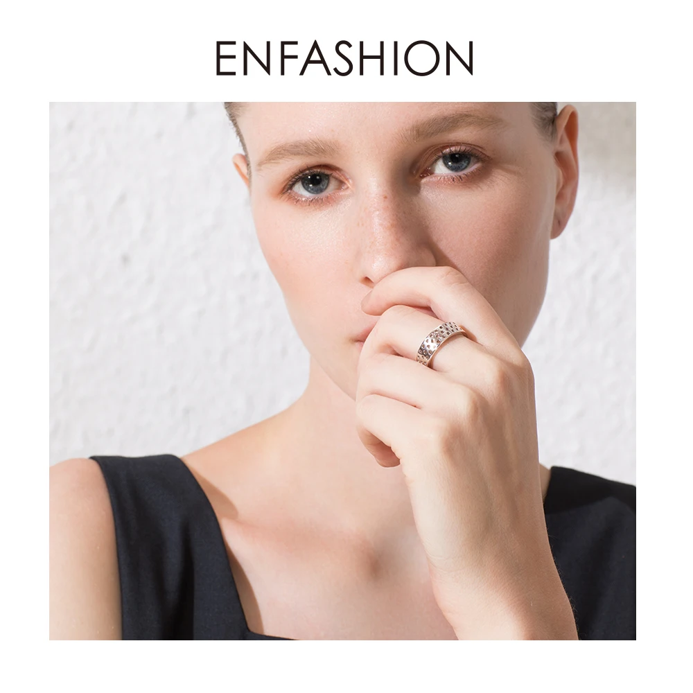 ENFASHION кольцо с несколькими отверстиями для мужчин, золотого цвета, нержавеющая сталь, Дамское минималистичное сито, кольца на палец для женщин, модное ювелирное изделие R194027