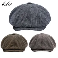 Мужская и женская винтажная Кепка с узором в елочку, в полоску, тыква, таксистка, плюща, восьмиугольная кепка, для вождения, с оснасткой, зимняя теплая, газетный берет, шапка