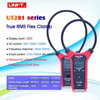 UNI-T UT281A/UT281C/UT281E True RMS Smart AC 3000A Flexible Clamp Meter Multimeter Ammeter with backlight dsplay UNI-T UT281A/UT281C/UT281E True RMS Smart AC 3000A Flexible Clamp Meter Multimeter Ammeter with backlight dsplay