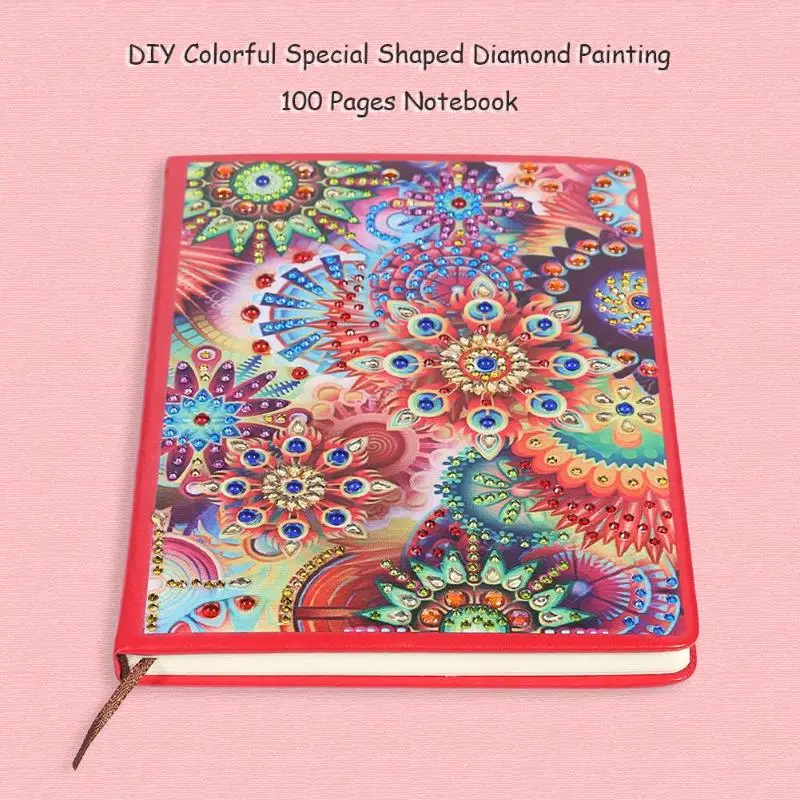 

DIY Colorful Special Shaped Diamond Painting 100 Pages Notebook Sketchbook Diary Notebook and Pen Office School Supplies