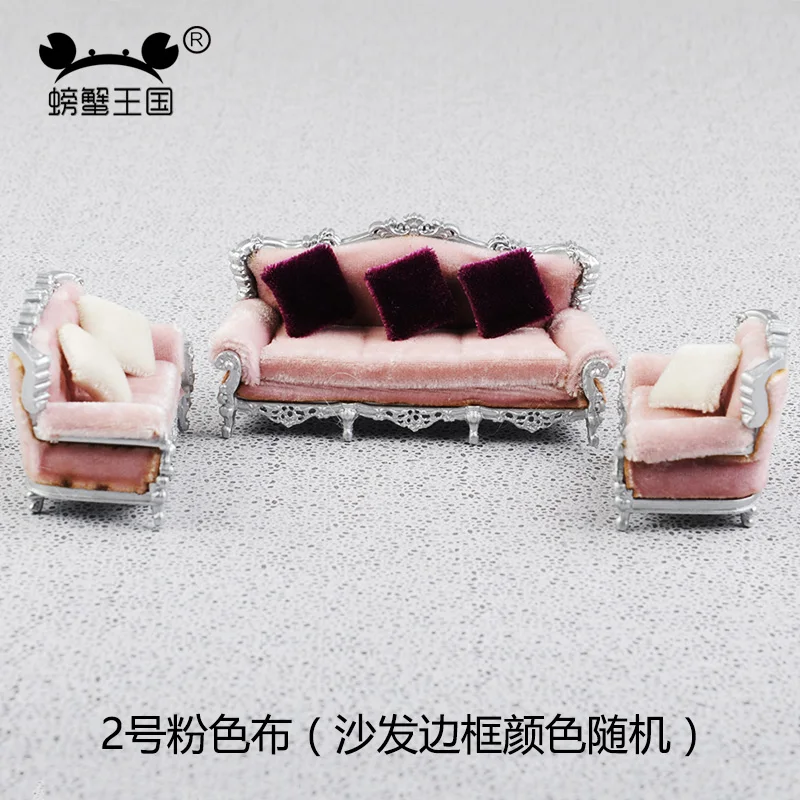 1:25 Mini Sofa Pillow Couch Lounge Chair Miniature Furniture for Doll House Accessories Interior Decoration Construction Toy 2