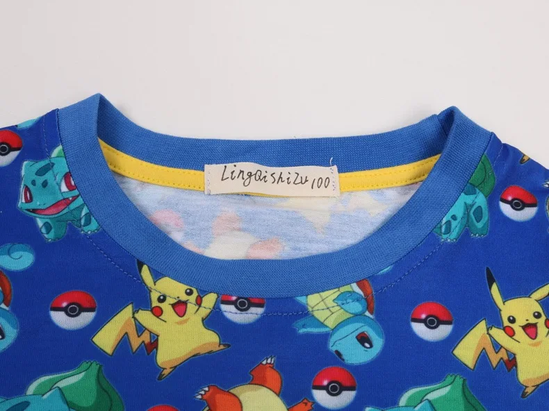 Children Pajamas Boy's Cotton Nightwear Pokemon Cartoon Loungewear Kids Boys Anime Homewear Autumn Sleepwear for Little Boys