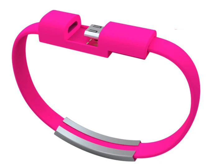 Женский кабель для передачи данных плетеные браслеты и браслеты зарядное устройство для Android type-C мобильного телефона Usb кабель для зарядки ювелирные изделия для мужчин - Окраска металла: type-c red