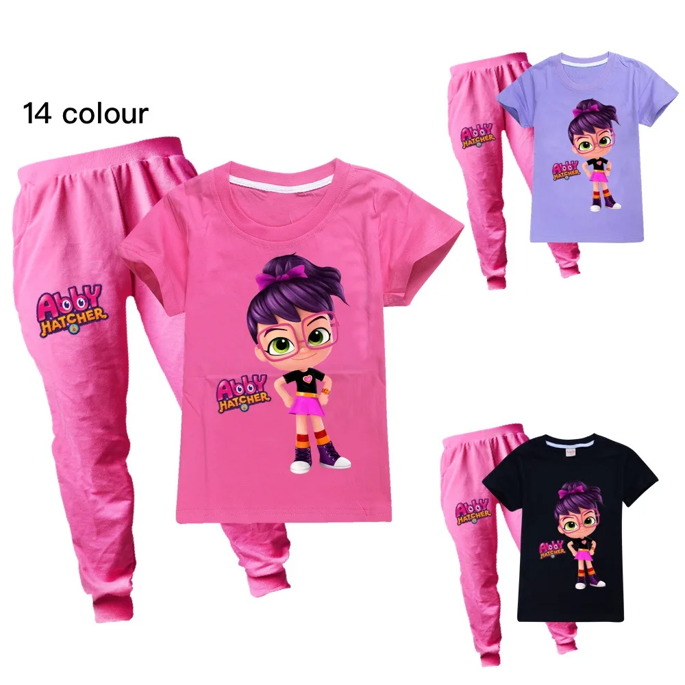 

Abby Hatcher Series N Kids Clothes Fashion Pure Cotton Sport O-neck Short Sleeve T-shirt Pants B for Teenagers Baby Boys & Girls