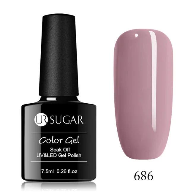 Ur Sugar 1 флакон, 7,5 мл, замачиваемый цвет, чистый цвет для ногтей, УФ Гель-лак для ногтей, замачиваемый УФ-Гель-лак - Цвет: 686