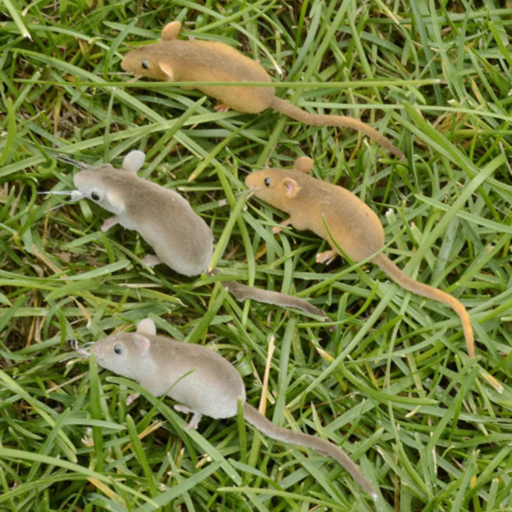 3 Pieces Realistic Mouse Sculpture Lifelike Mice Ornament Animal Statues for Outdoor Garden Lawn Decor