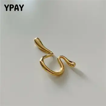 

YPAY 100% Authentic 925 Sterling Silver Ear Cuff for Women Korea Clip Earrings without Piercing Fine Party Jewelry Gifts YME751