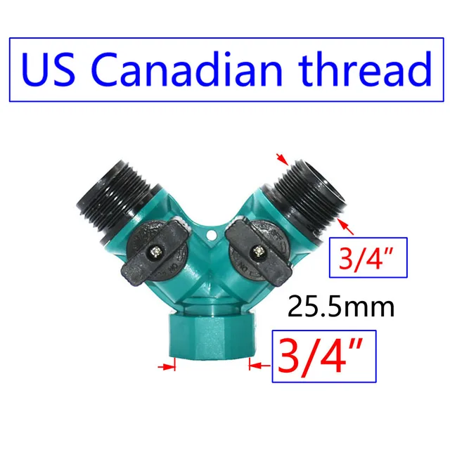 Nő 3/4-3/4 "Hím Kétirányú Csapkert Csap Y Víz Osztó Öntözőcső-Elosztó 1Db - Image 3