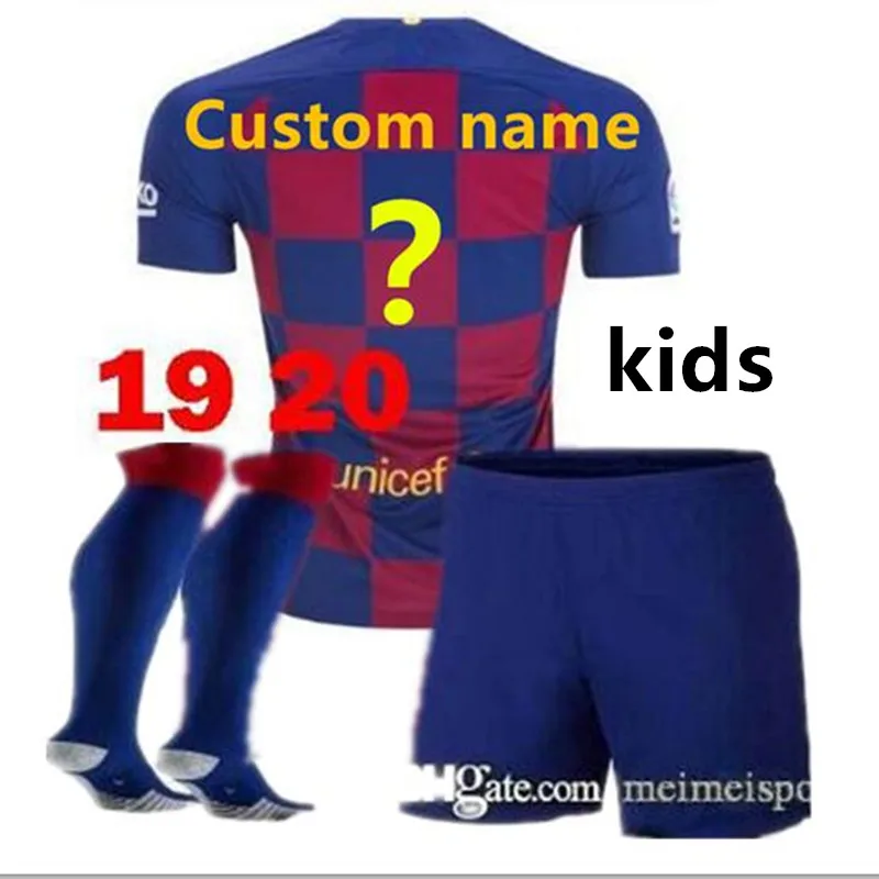 Детский комплект+ носки; коллекция года; футболка для футбола F. DE JONG GRIEZMANN MESSI SUAREZ ARTHUR COUTINHO VIDAL I. RAKITIC; детская футболка - Цвет: kids
